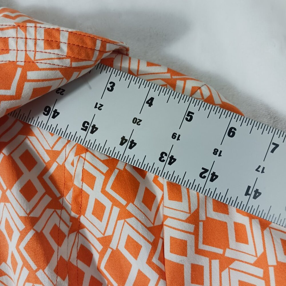 Eden Court, Small, Women's Orange & White Print Jacket, Stylish, Fitted & Flare - Picture 11 of 16